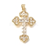 Brass Micro Pave Clear Cubic Zirconia Pendants CU-CBA9883-05J-G-1