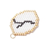 Glass Seed Beaded Twelve Constellations Pendants PALLOY-MZ00891-01-4