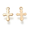 304 Stainless Steel Tiny Cross Charms STAS-K195-16G-2