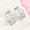 Brass Clear Cubic Zirconia Hoop Earrings EJEW-Q016-02P-1
