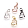 Brass Micro Pave Cubic Zirconia Pendants ZIRC-K070-39-1