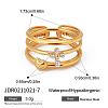 3Pcs 316 Surgical Stainless Steel with Clear Cubic Zirconia Finger Rings for Women FS-WG7760B-03-1