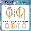 BENECREAT 8Pcs 2 Colors Brass Micro Pave Clear Cubic Zirconia Twister Clasp FIND-BC0004-03-2