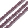 Faceted(32 Facets) Glass Beads Strands EGLA-J042-36A-08-1