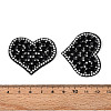 Heart Hotfix Glass Rhinestone with Cloth Patches PATC-T002-02B-3