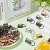 80Pcs 4 Colors Iron Ribbon Ends with Rings IFIN-GO0001-07-4