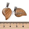 Natural Picture Jasper Heart Pendants G-H073-03P-05-3