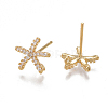 Brass Stud Earring Findings KK-T038-470G-2