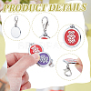 6Pcs 6 Colors Zinc Alloy Enamel Pendant Decorations AJEW-GA0008-07-3