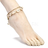 Natural Cowrie Shell Braided Bead Anklets Set for Girl Women AJEW-AN00451-02-5