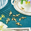 10Pcs Cross with Fish Brass Pendants PALLOY-TAC0271-5