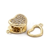 Brass Micro Pave Clear Cubic Zirconia Box Clasps KK-C075-24G-2