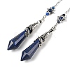Natural Lapis Lazuli Cone Dowsing Pendulum Big Pointed Pendants AJEW-Z041-01H-AS-1
