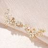 Flower Brass Micro Pave Clear Cubic Zirconia Cuff Earrings EJEW-K305-03G-2