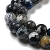 Faceted Natural Fire Crackle Agate Beads Strands G-F447-12mm-N09-4