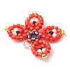 Seed Beads Beaded Charms PALLOY-MZ00320-5