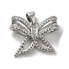Rack Plating Brass Micro Pave Clear Cubic Zirconia Pendants KK-R158-06P-1