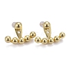Brass Front Back Stud Earrings EJEW-P265-11G-1