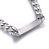 304 Stainless Steel ID Bracelet BJEW-O168-08P-3