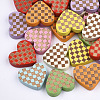 Painted Natural Wooden Cabochons WOOD-Q040-012-M-1
