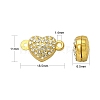10 Sets 2 Colors Alloy Crystal Rhinestone Magnetic Clasps PALLOY-CJ0002-36-2