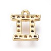 Golden Plated Brass Micro Pave Cubic Zirconia Charms X-ZIRC-L075-51H-2
