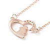 925 Sterling Silver Rabbit with Heart Pendant Necklace with Clear Cubic Zirconia for Women NJEW-E034-02RG-3