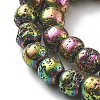 Electroplated Natural Lava Rock Beads Strands G-A251-B01-01H-3