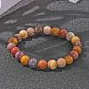 Natural Mookaite Beaded Stretch Bracelets BJEW-Q692-52-8mm-3