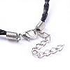 Trendy Braided Imitation Leather Necklace Making X-NJEW-S105-017-4