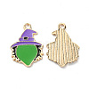 Halloween Rack Plating Alloy Enamel Pendants ENAM-P246-09KCG-1