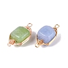 Dyed Natural Quartz Connector Charms G-Q606-25KCG-2
