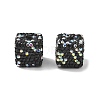Cube Shape Polymer Clay Rhinestone Beads CLAY-NH0001-08J-1