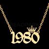 Crown Birth Year 201 Stainless Steel Pendant Necklaces for Women FS-WG4E8F2-01-1