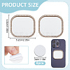 2Pcs Alloy Rhinestones & Glass Makeup Mirror AJEW-DR0001-88B-G-2