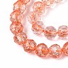 Crackle Transparent Glass Beads Strands GLAA-N063-8mm-06-3