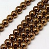 Electroplate Non-magnetic Synthetic Hematite Beads Strands LS-G-J169A-8mm-01-1