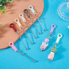 8Pcs 8 Colors Acrylic Straw Pendant Beadable Bar HJEW-TA0001-48-9
