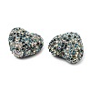 Sparkling Acrylic Heart Beads with Rhinestone Embellishment OACR-NH0001-02B-03-2