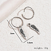 Vintage Brass Feather Hoop Earrings KF3799-3