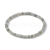 Natural White Labradorite Rondelle Beaded Stretch Bracelets BJEW-JB09980-04-1