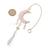 Alloy Cable Chains Moon Pendant Decorations HJEW-JM01841-02-3