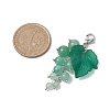 Grape Natural Green Aventurine Pendant Decorations HJEW-TA00266-03-3