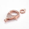 Brass Micro Pave Cubic Zirconia Lobster Claw Clasps ZIRC-F110-01B-RG-2