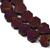 Electroplated Natural Lava Rock Beads Strands G-K388-04A-10-2