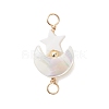 Natural Freshwater Shell Moon with Star Links Connector Charms PALLOY-JF05182-2