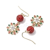 Alloy Enamel with Rhinestone Dangle Earrings EJEW-JE06079-4