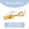 6Pcs Brass Fold Over Clasps KK-FH0007-43A-2