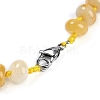 Natural Topaz Jade Rondelle Graduated Beaded Necklaces for Women Men NJEW-K388-02L-3