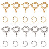 SUNNYCLUE 20Pcs 2 Clolors 304 Stainless Steel Smooth Surface Spring Ring Clasps STAS-SC0004-42-1